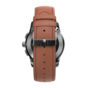 NoiseFit Fusion Hybrid Smart Watch with Leather Strap (Vintage Brown)