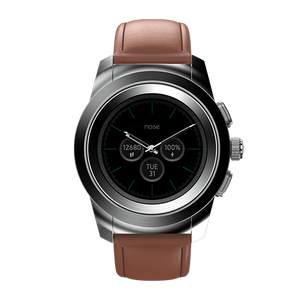 NoiseFit Fusion Hybrid Smart Watch with Leather Strap (Vintage Brown)