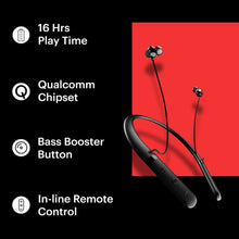Load image into Gallery viewer, Noise Tune CHARGE Bluetooth Wireless Neckband Earphones with Mic (Jet Black)
